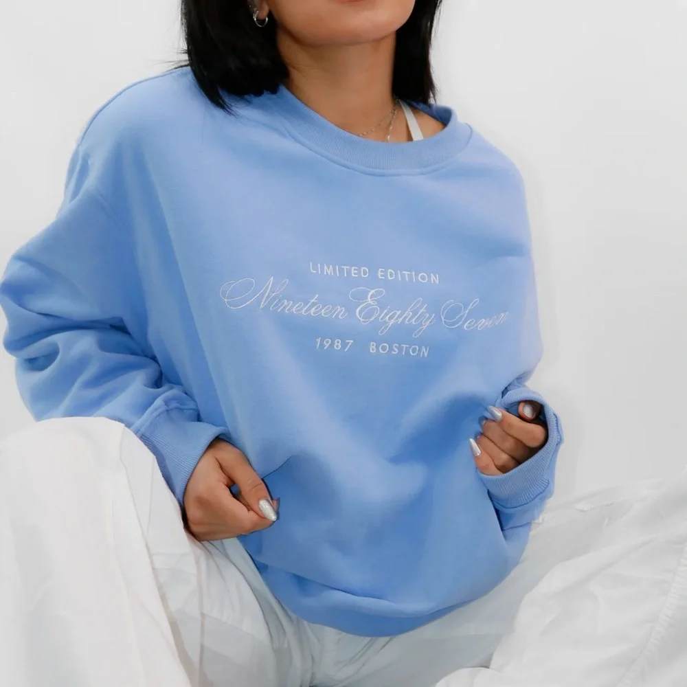 NWOT 1987 the label OLD MONEY CREW IN "HYDRANGEA" crewneck sweatshirt top - Picture 4 of 7